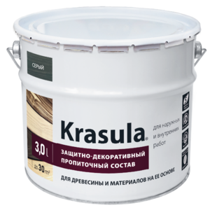 Защитно-декоративный состав для древесины «KRASULA» 3 л - Интернет-магазин строительных материалов в Екатеринбурге-NOVA Prom Group 