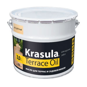 Масло для террас и мебели «Krasula»-Terrace Oil 3 л 5 цветов - Интернет-магазин строительных материалов в Екатеринбурге-NOVA Prom Group 