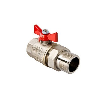 Кран шаровый Valtec 1/2" бабочка, с американкой вн/нр (VT.227.N.04)  - Интернет-магазин строительных материалов в Екатеринбурге-NOVA Prom Group 